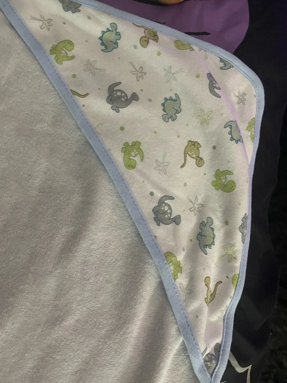 Blue Dinosaur Baby Hooded Towel with 4pc Face/Body Towels